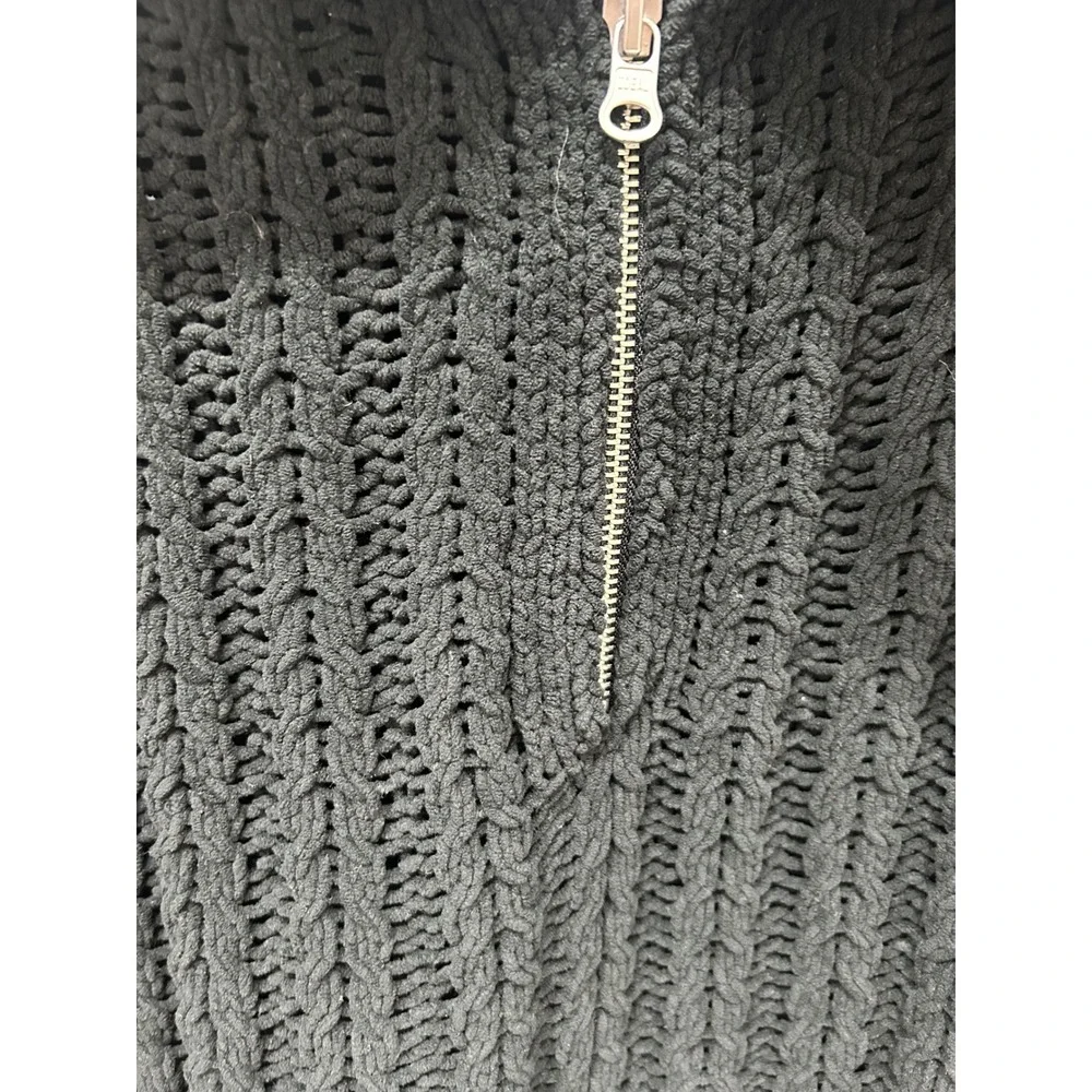 Aerie Sweater Womens Medium Black Chunky Knit Oversized Pullover Collar Cozy - Picture 3 of 10